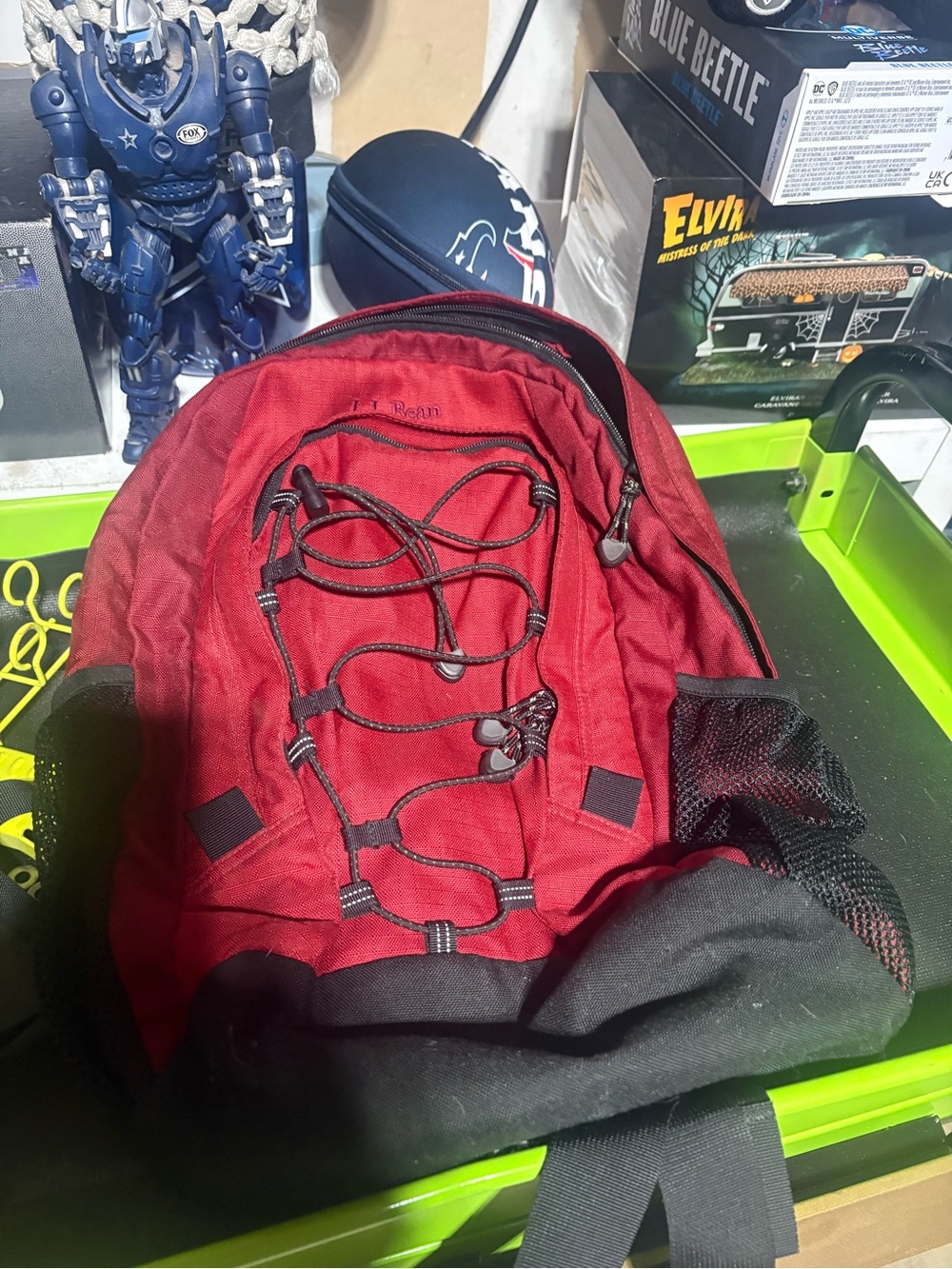 L.L. Bean Red and Black Daypack Backpack